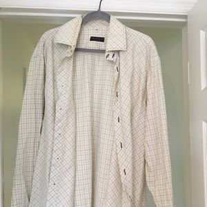 Cream Striped Italian made dress shirt